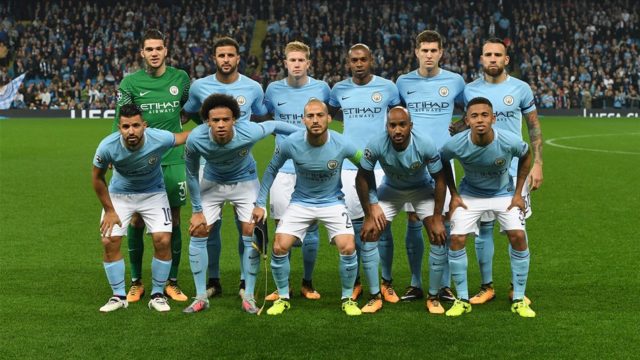 Manchester City Football team line up
